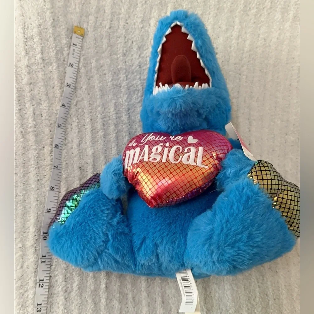 Blue Dinosaur Stuffed Animal with Heart